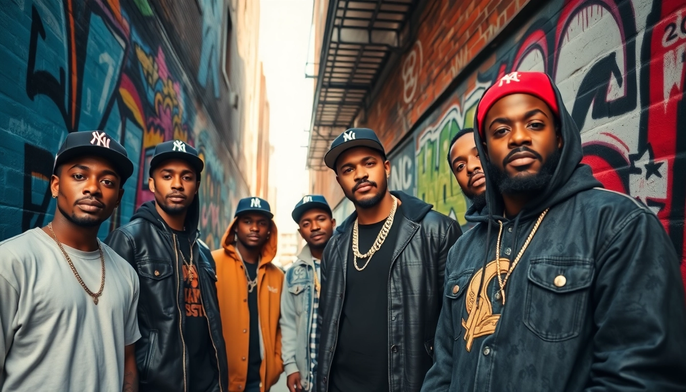 Celebrate the vibrant culture of Chicago hip-hop artists in an urban alley scene.