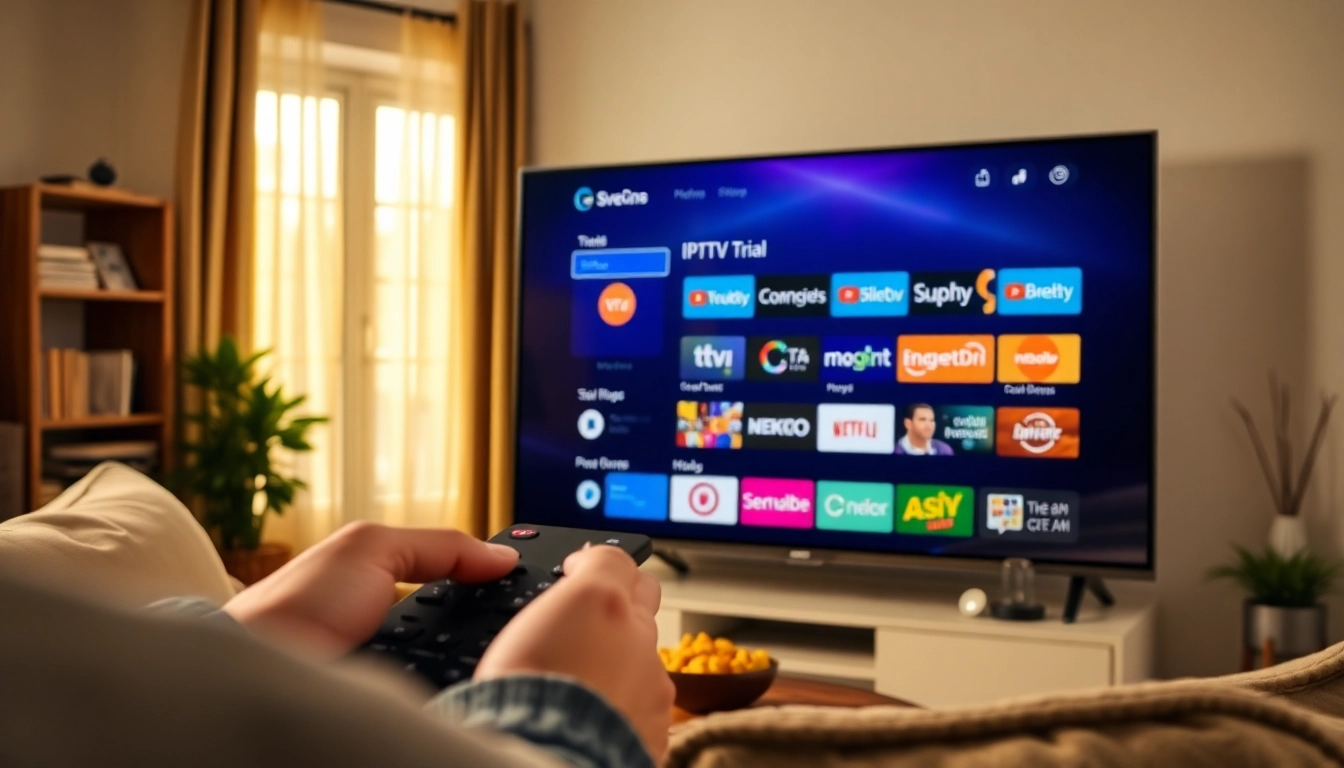Discover the no credit card iptv trial option on a vibrant streaming interface.