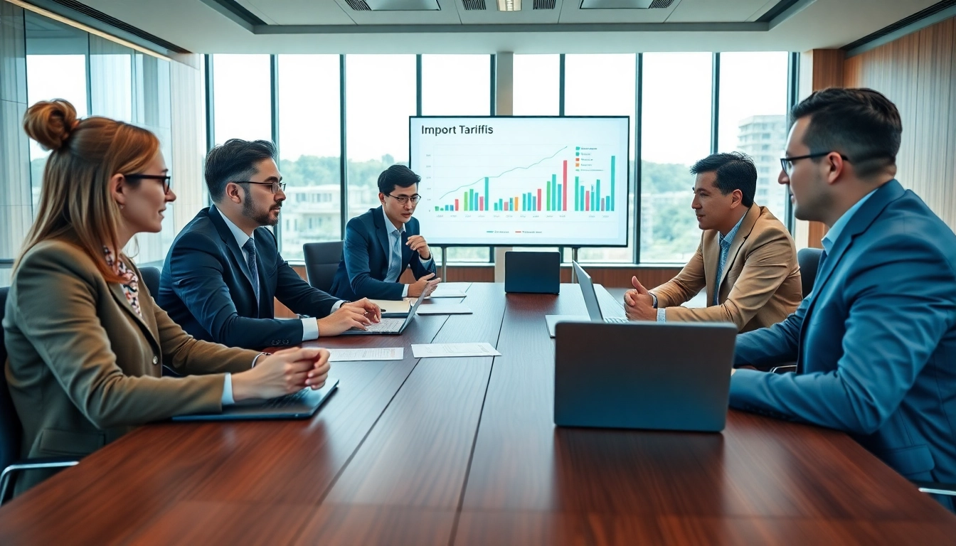 Analyze the implications of import tariffs china during a serious business meeting.