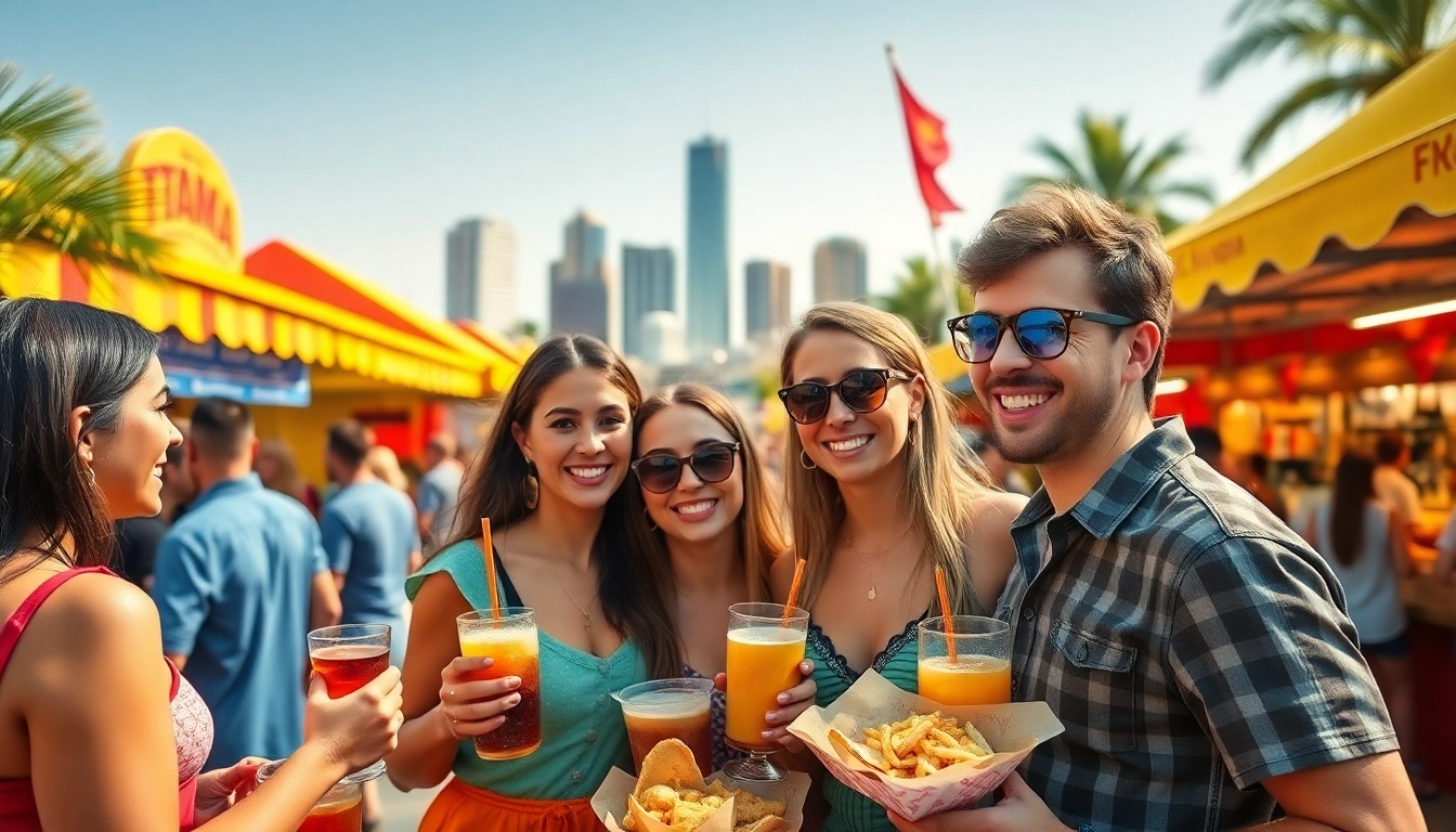 Experience exciting things to do in Tampa this weekend at a lively food festival with friends and vibrant scenery.