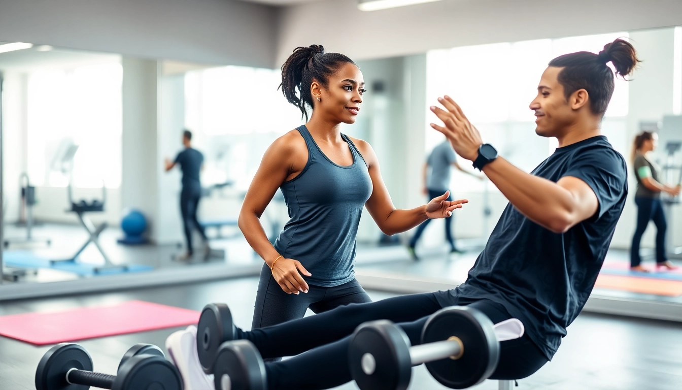 Engaging workout with a Personal Trainer Downtown Jersey City in a modern gym setting.