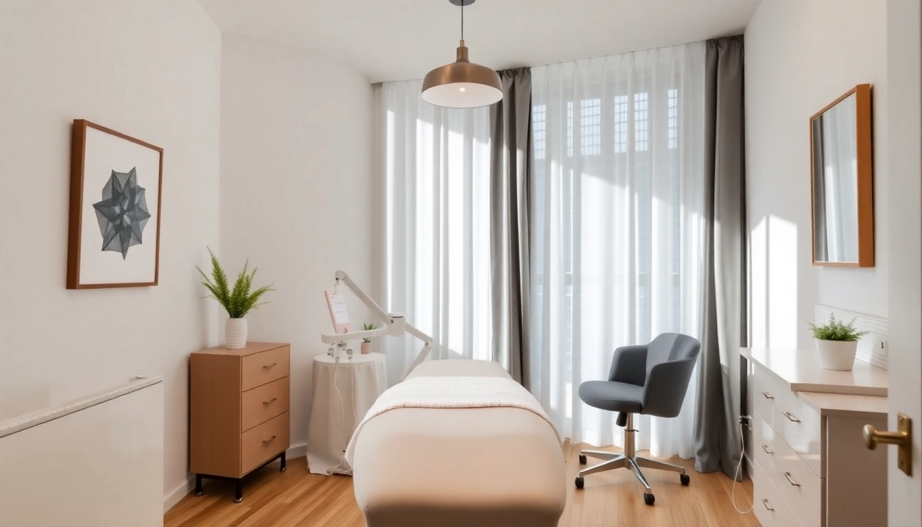 View of a tranquil Botox-Zürich treatment room, designed for a serene patient experience with modern aesthetics.