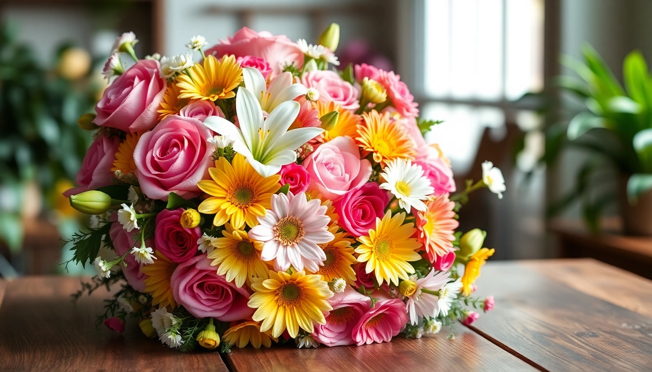 Captivating floral arrangement by an Irvine florist featuring vibrant roses and lilies.