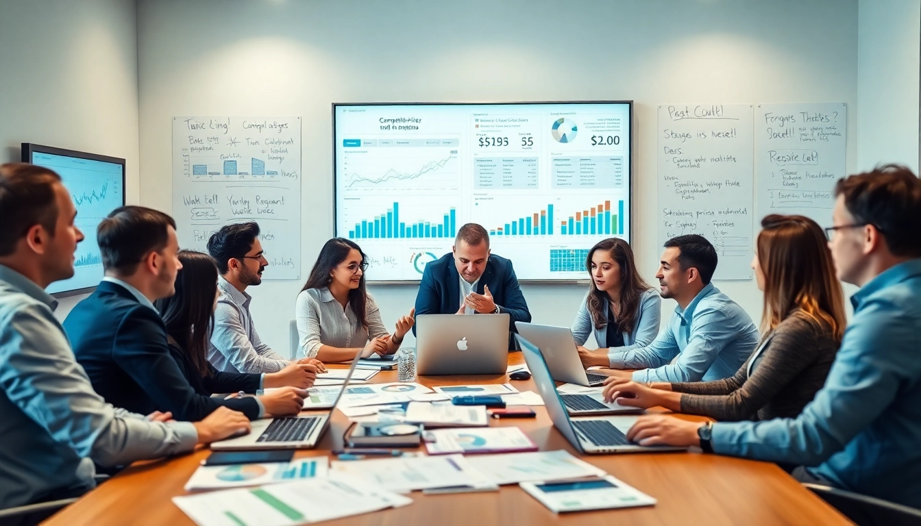Analyze competitor pricing analysis data with team collaboration in a professional setting.