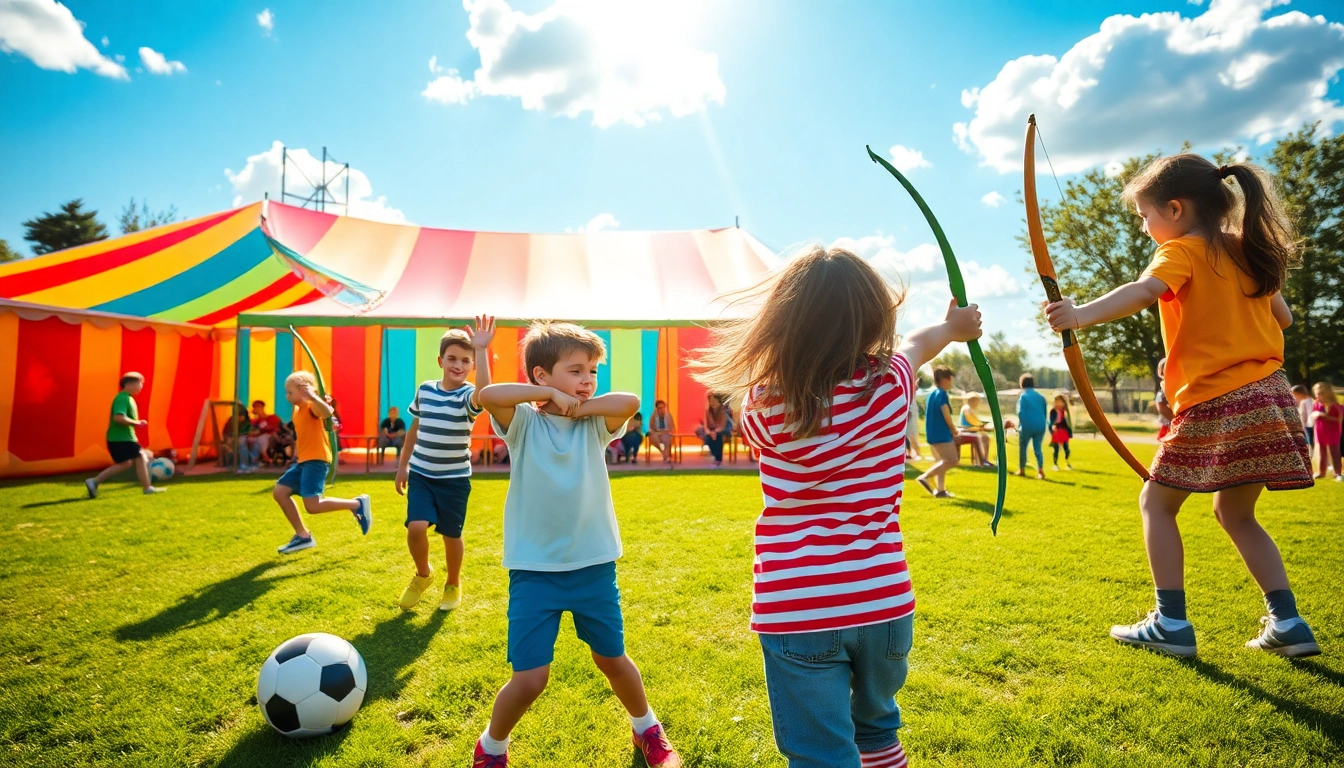 Children participating in fun activities at holiday camps, engaging in sports and arts and crafts.