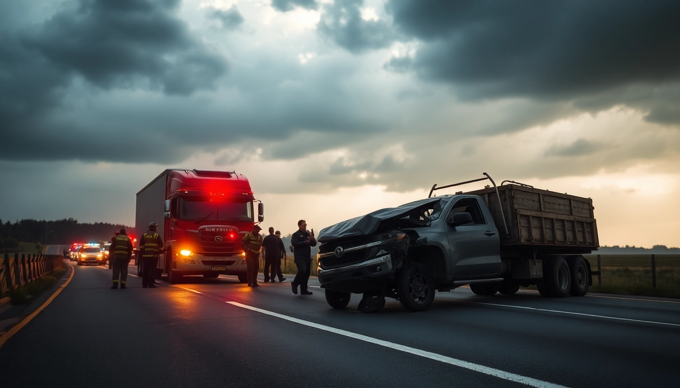 Traffic accident involving a pat pat and truck in Düzce, showing emergency responders handling the situation.