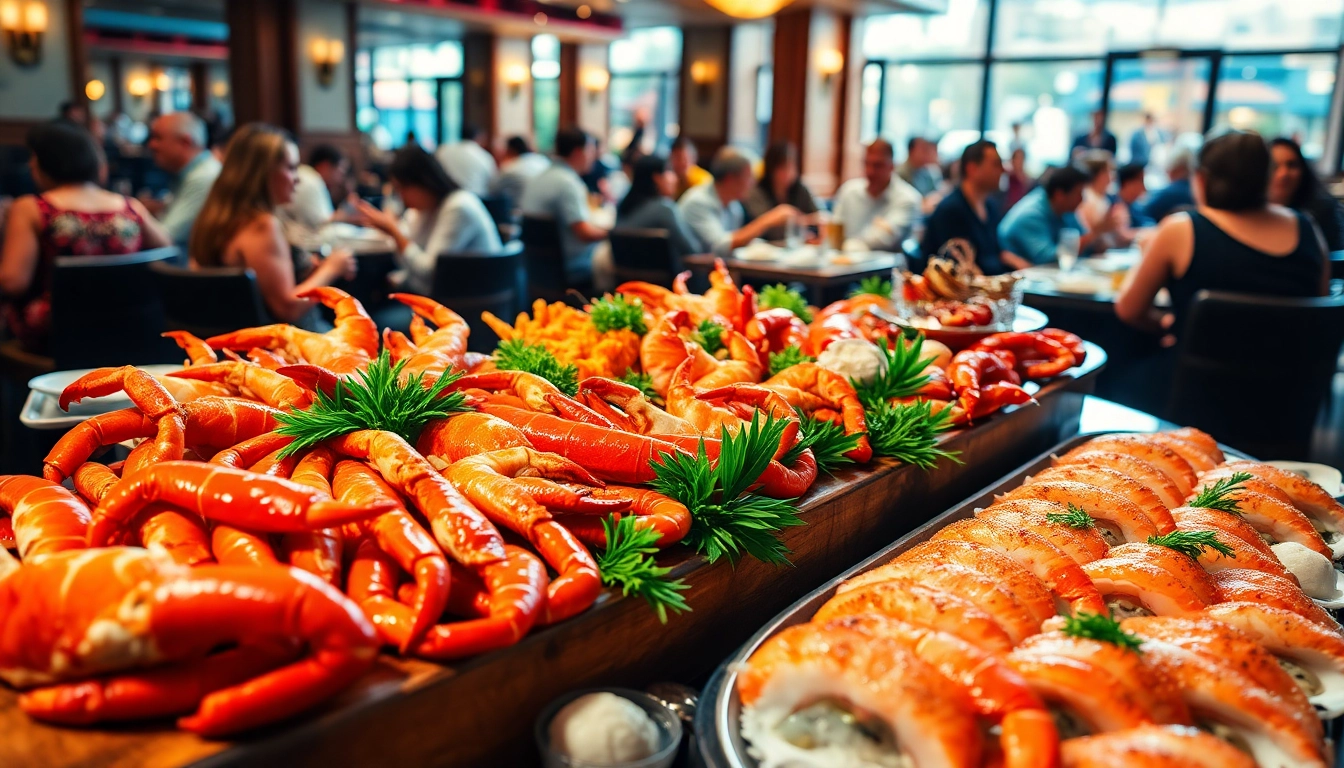 Indulge in delicious Seafood Buffets near me with fresh oysters, crab legs, and a vibrant dining atmosphere.