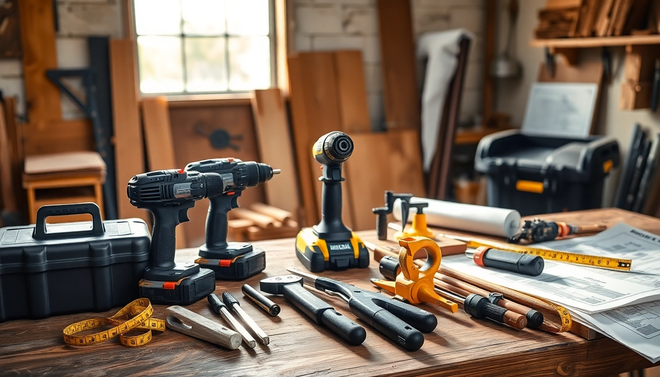 Zu kaufen: Hochwertige Heimwerkerprodukte auf https://heimwerkglobal.de/ im gut beleuchteten Werkstattumfeld.