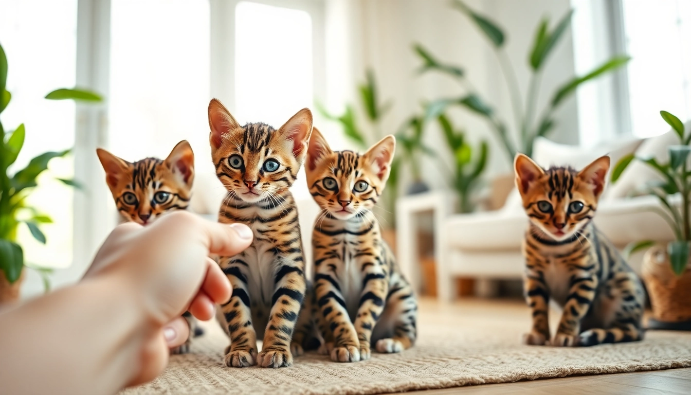 Engaging Bengal Kittens for Sale playing in a bright home, showcasing unique charm.
