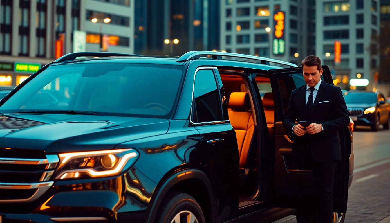 Experience premium car service Atlanta with our luxurious SUV and professional chauffeur ready for your ride.