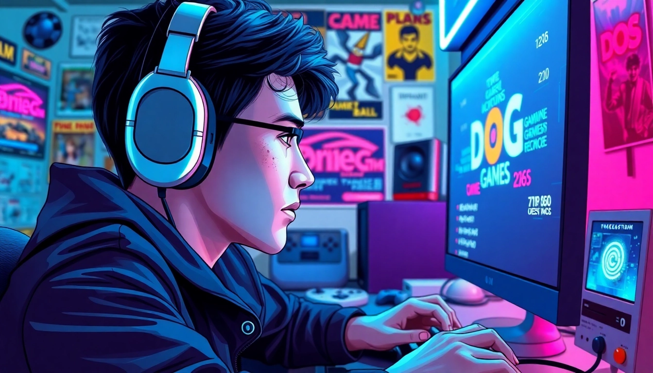 Experience dos games online in an engaging gaming setup with vintage visuals.