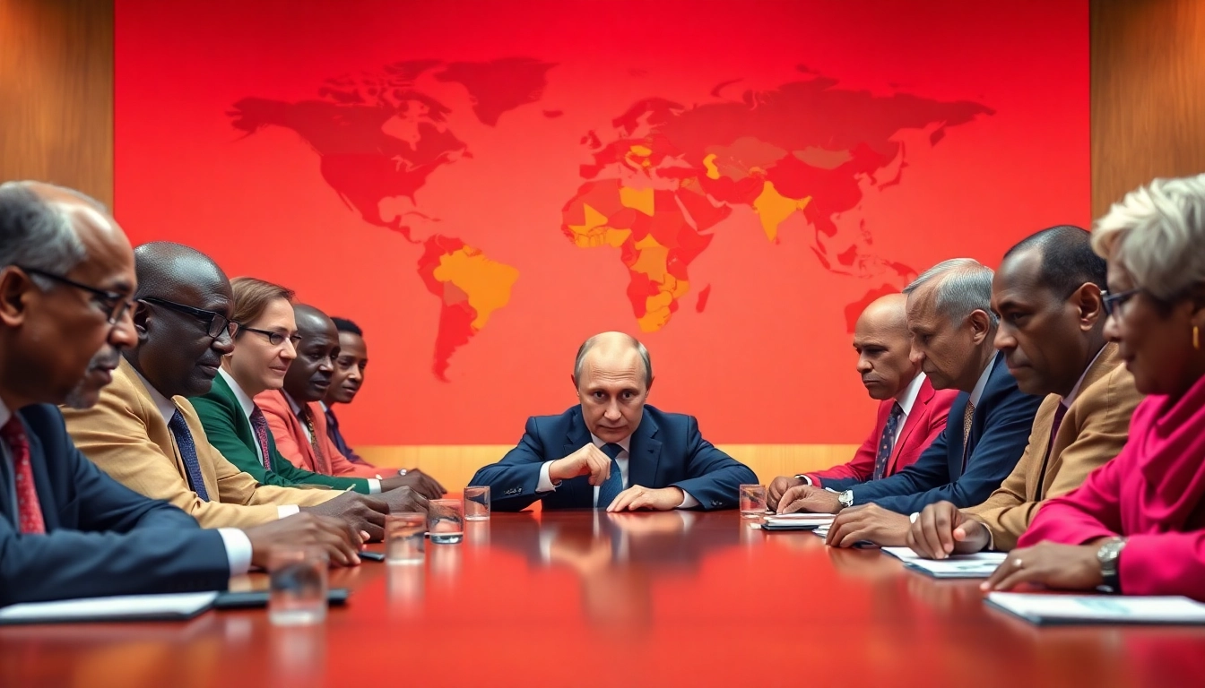 Poutine en Afrique francophone discussing strategies with African leaders at a summit.