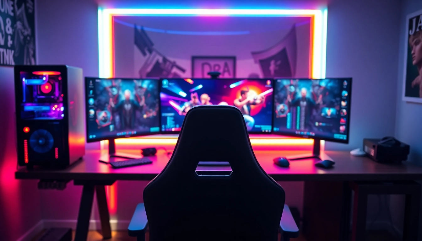 Engaging gaming computer setup showcasing vibrant graphics and modern design elements.