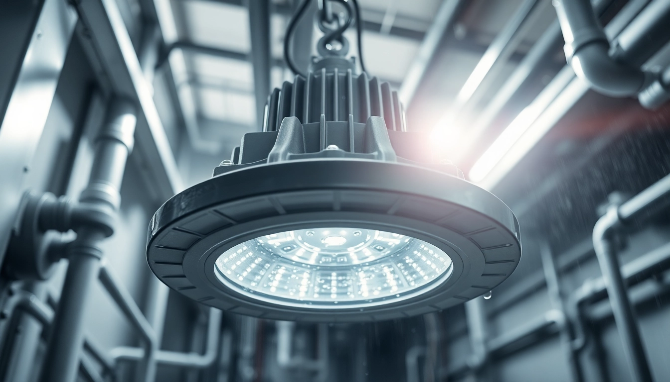Highlighting a durable Vapor Tight Light Fixture showcasing its resilience in a bright industrial environment.