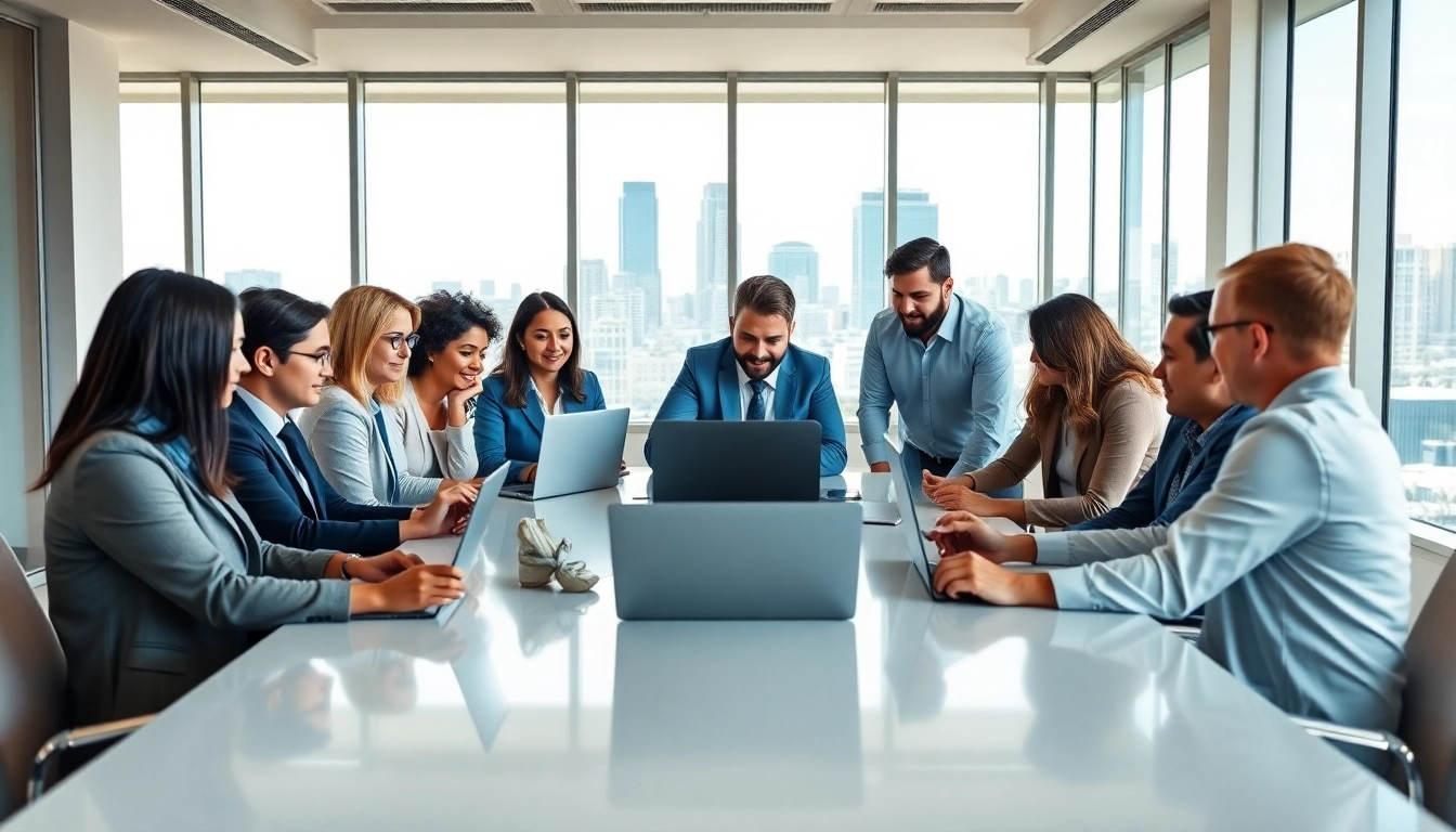 Engaged professionals at http://Avtales.com collaborating in a modern office setting.