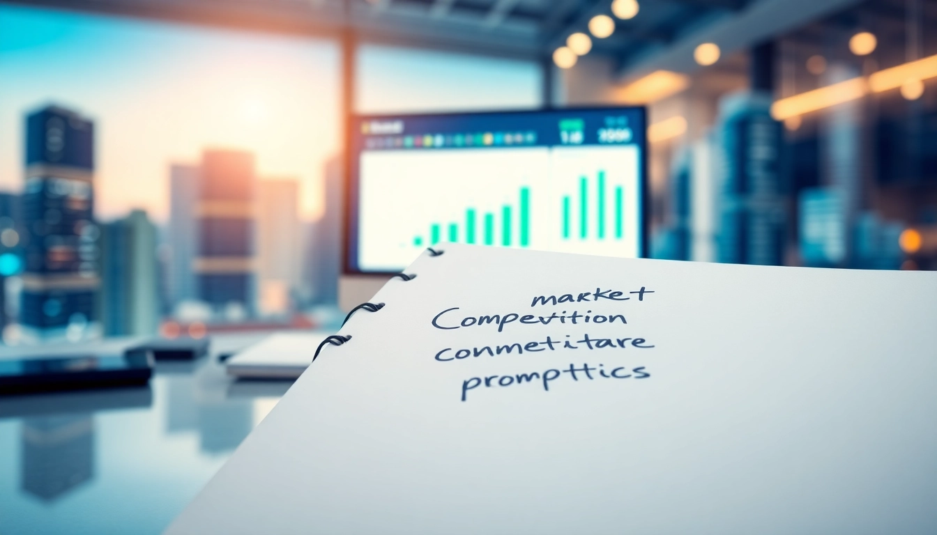 Generate insights using AI prompts for competitor analysis, depicted in a modern digital workspace.