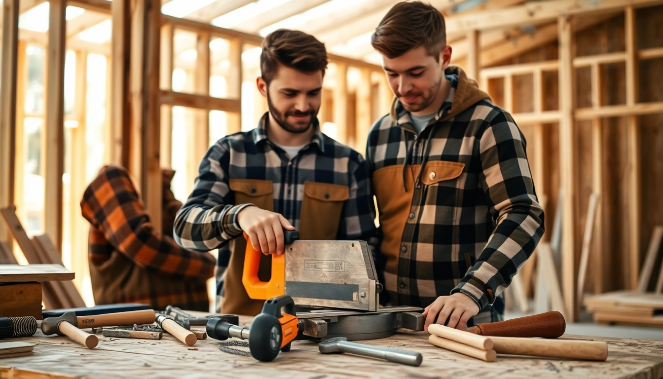 Young carpenters engaging in practical training for carpentry apprenticeship near me, demonstrating teamwork.