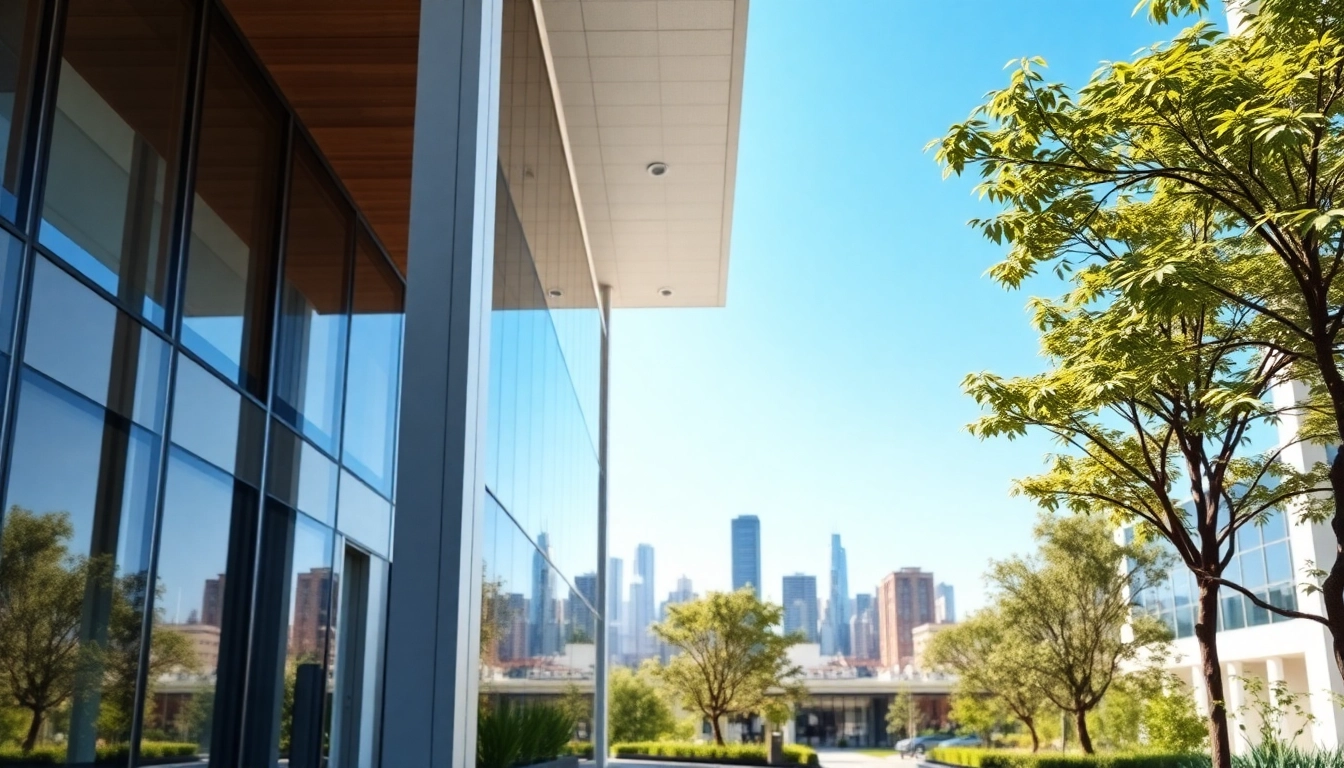 Erstellen Sie beeindruckende visualisierung architektur von modernen Gebäuden mit klarem Design und lebendiger Umgebung.