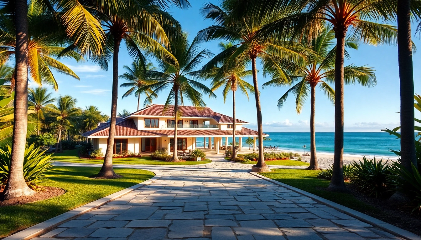 Showcasing a stunning beachfront villa as an international property for sale.