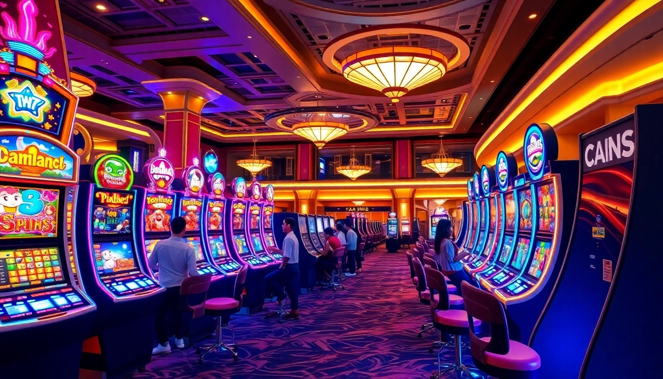 Experience the thrilling atmosphere of the casino Golden genie filled with vibrant games and exciting players.