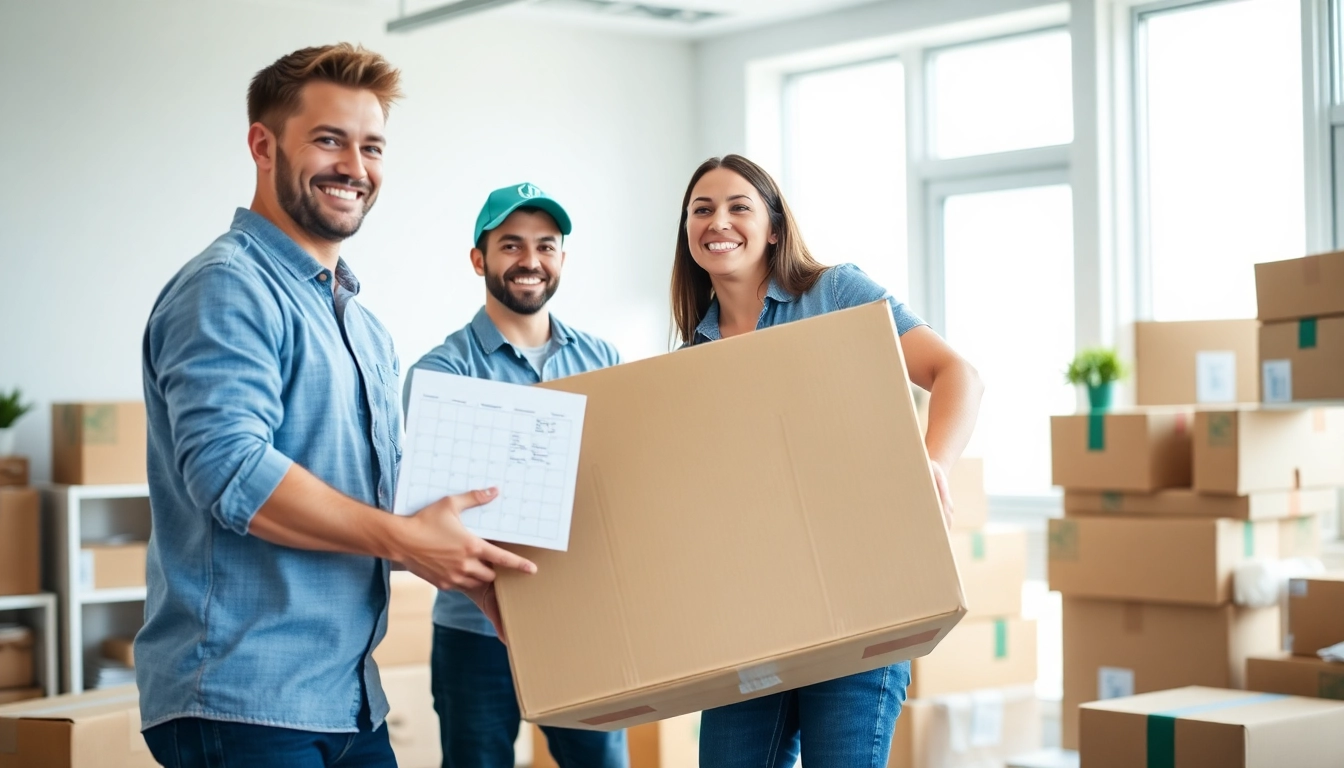 Movers calgary team showcasing efficiency and teamwork in a modern office environment.