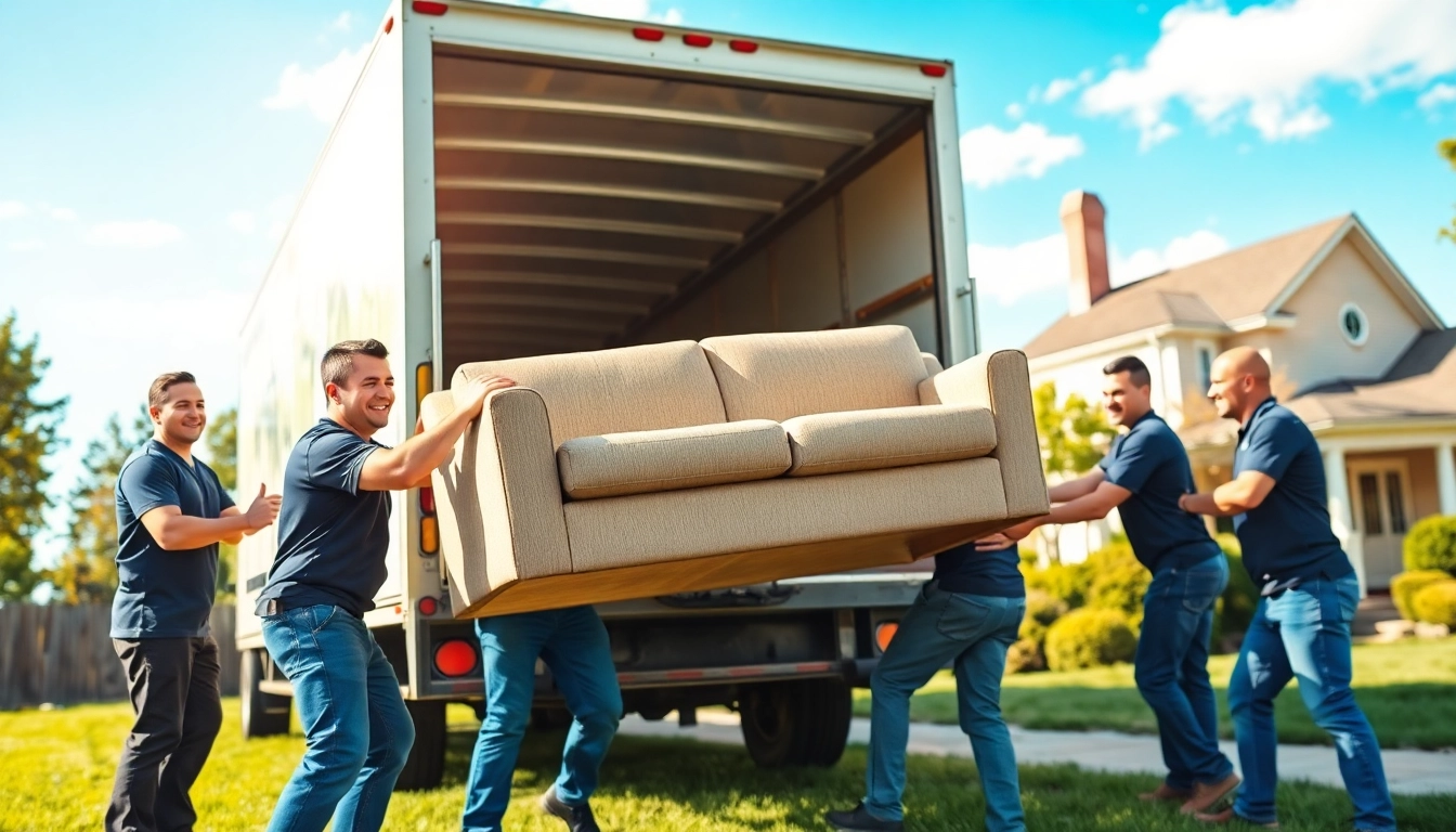 Bronx movers efficiently assisting in a residential move with a cheerful atmosphere.